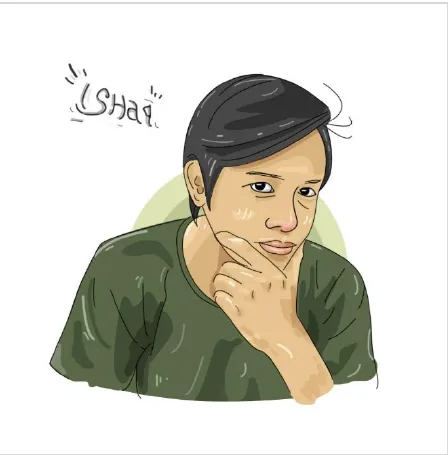 Potret ilustrasi seorang pemuda yang sedang berpikir