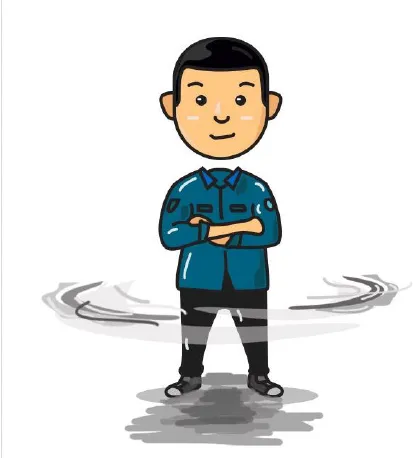 Karakter kartun flat dengan tangan bersedekap