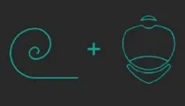 Spiral dan tas digabung menjadi satu logo