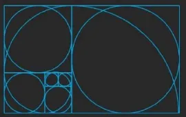 Grid rasio emas yang dipakai untuk menggambar spiral